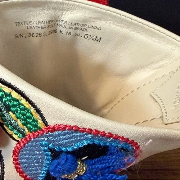 Tory Burch Ellis Women’s Multicolor Embroidered Open Toe Mule, Size 6.5 - Picture 5 of 8